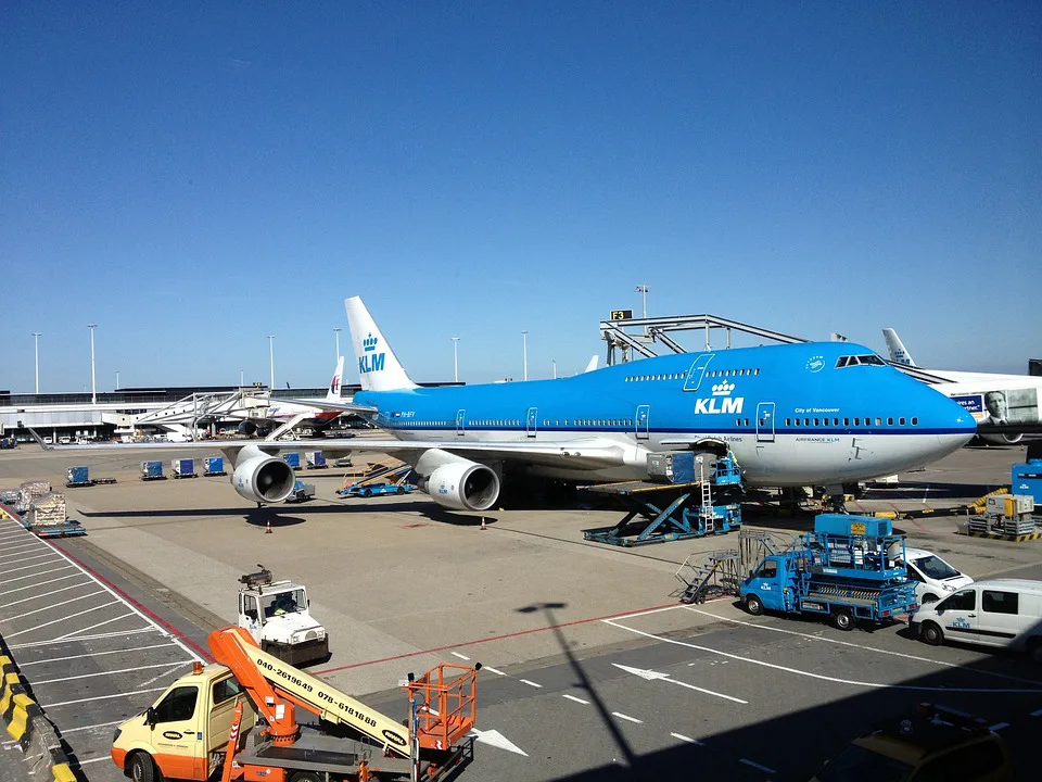 avion KLM en Schiphol